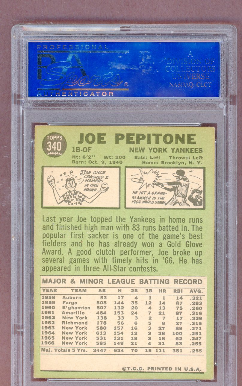1967 Topps Baseball #340 Joe Pepitone Yankees PSA 6 EX-MT 561455