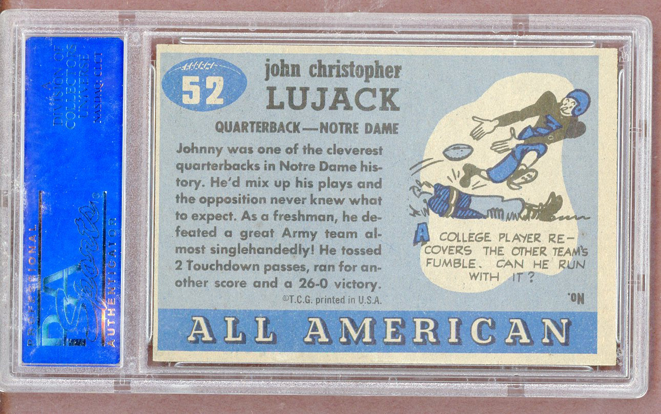 1955 Topps Football #052 Johnny Lujack Notre Dame PSA 5 EX 561458