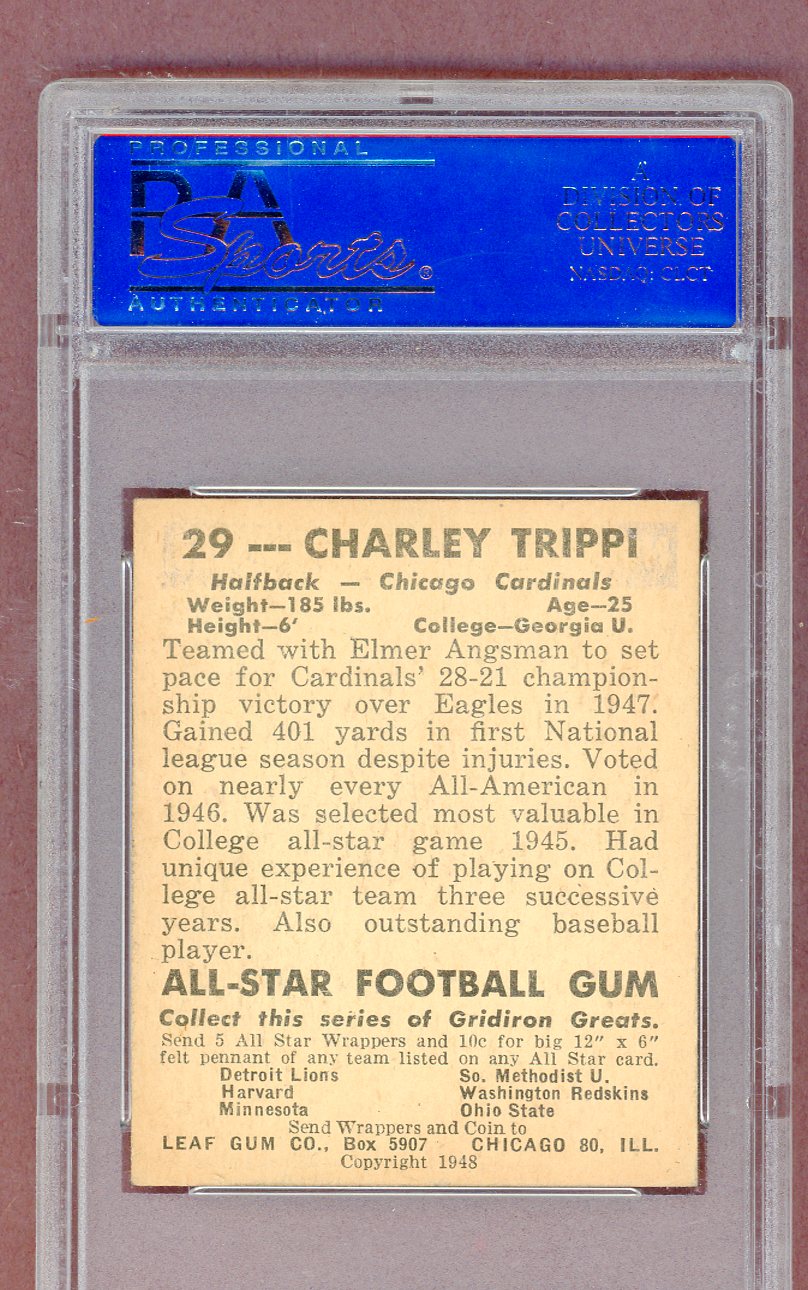 1948 Leaf Football #020 Charley Trippi Cardinals PSA 2 GD 561471