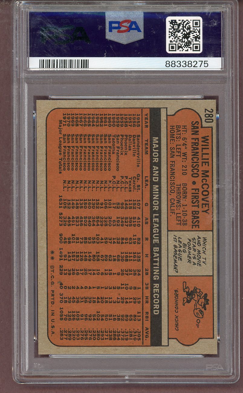 1972 Topps Baseball #280 Willie McCovey Giants PSA 8 NM/MT 561517