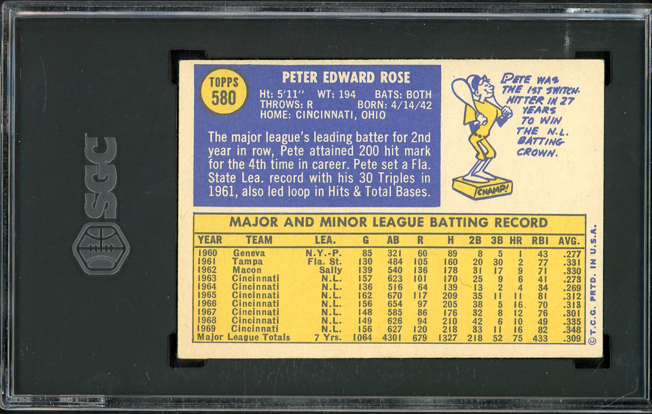 1970 Topps Baseball #580 Pete Rose Reds SGC 5.5 EX+ 561586