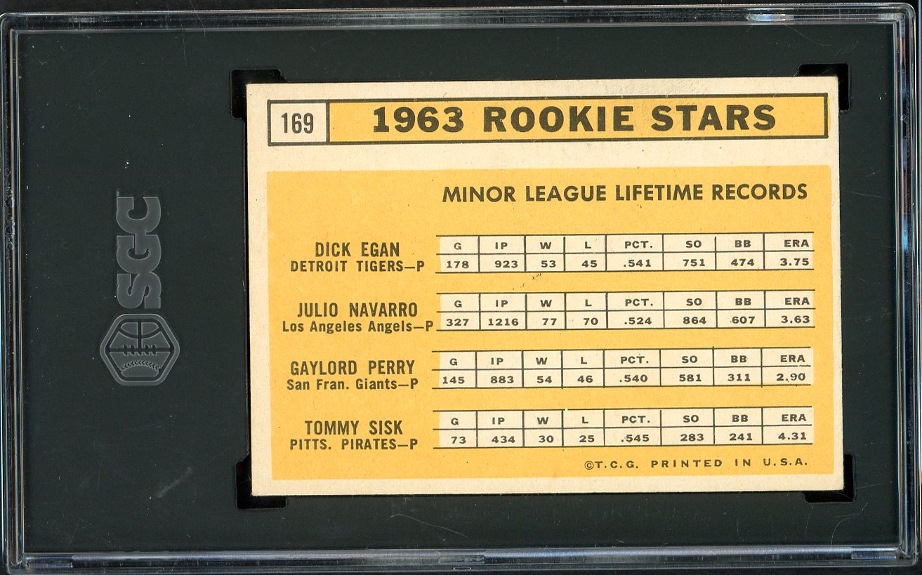 1963 Topps Baseball #169 Gaylord Perry Giants SGC 5 EX 561605
