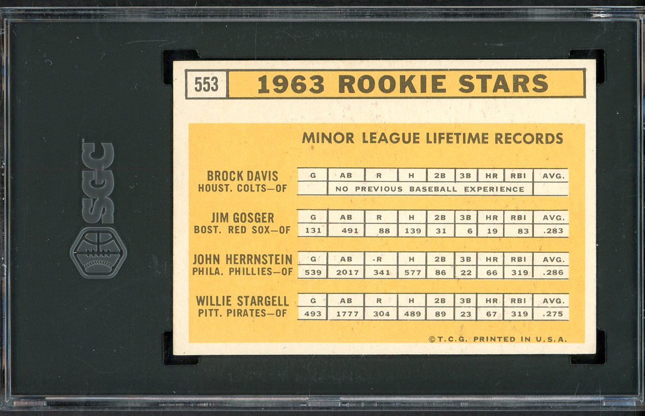 1963 Topps Baseball #553 Willie Stargell Pirates SGC 5 EX 561746