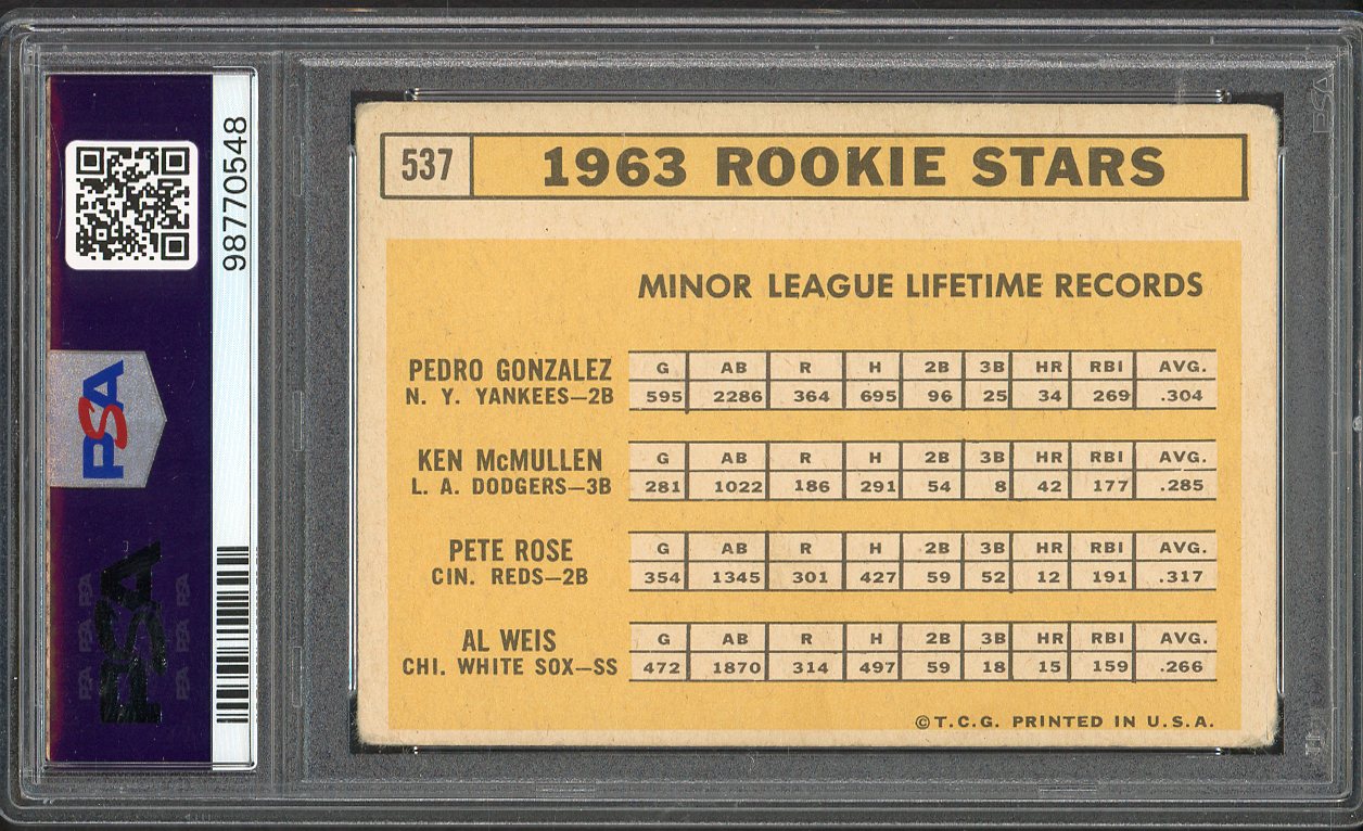 1963 Topps Baseball #537 Pete Rose Reds PSA 1.5 FR 561757