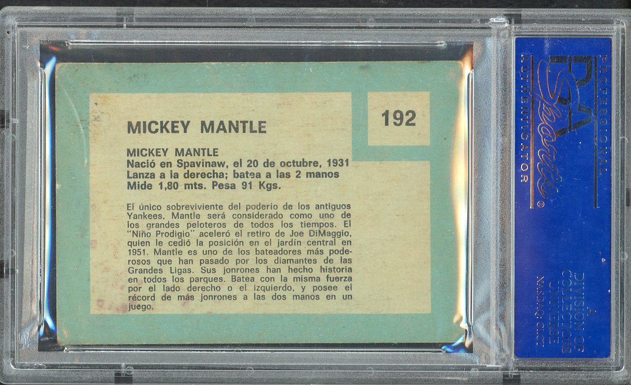 1967 Topps Venezuelan #192 Mickey Mantle Yankees PSA 3 VG 561805