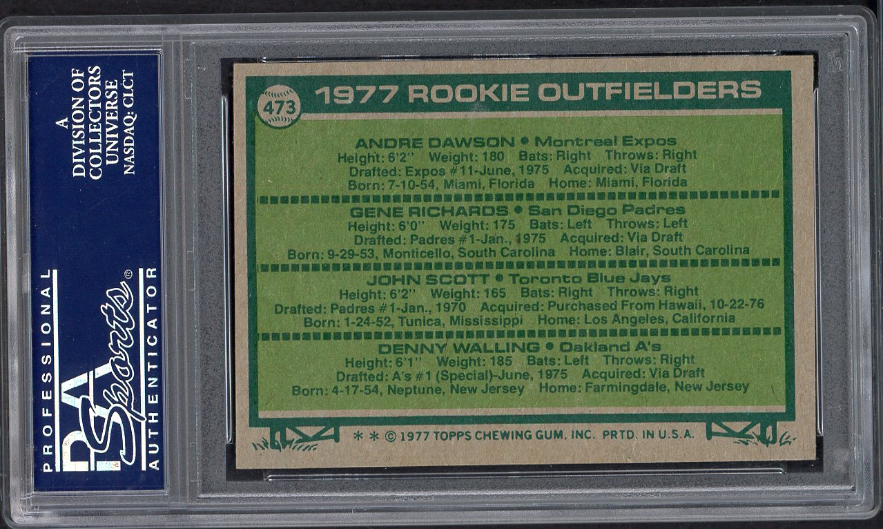 1977 Topps Baseball #473 Andre Dawson Expos PSA 10 GEM MINT 561828
