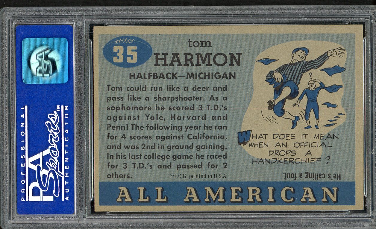 1955 Topps Football #035 Tom Harmon Michigan PSA 8 NM/MT 561850