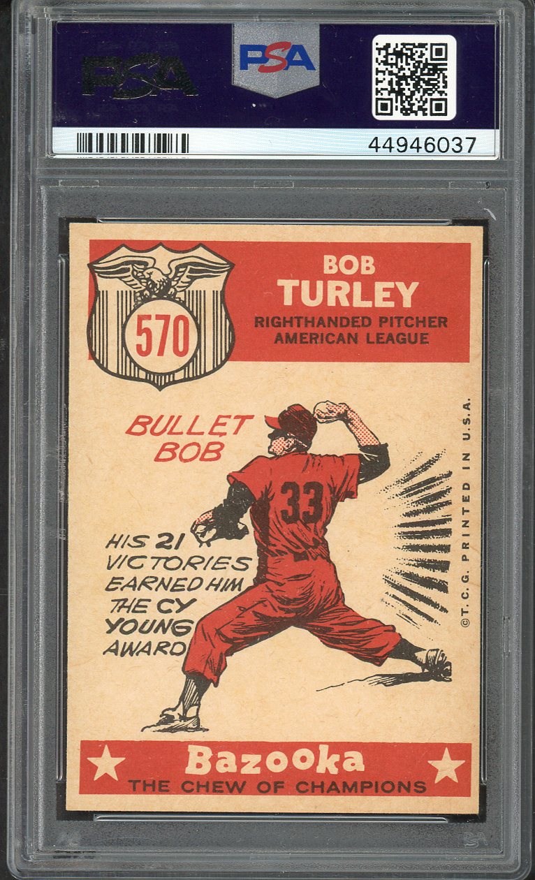 1959 Topps Baseball #570 Bob Turley A.S. Yankees PSA 7 NM 561966