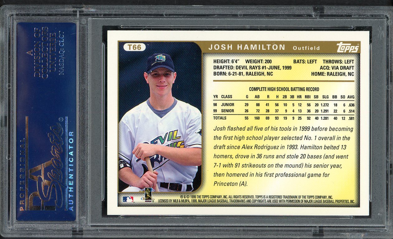 1999 Topps Traded #T66 Josh Hamilton Devil Rays PSA 9 MINT 562043