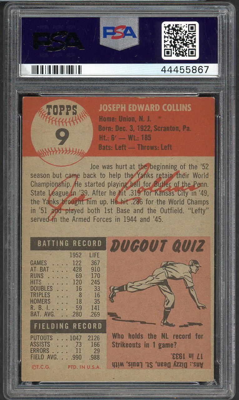 1953 Topps Baseball #009 Joe Collins Yankees PSA 6 EX-MT 562057
