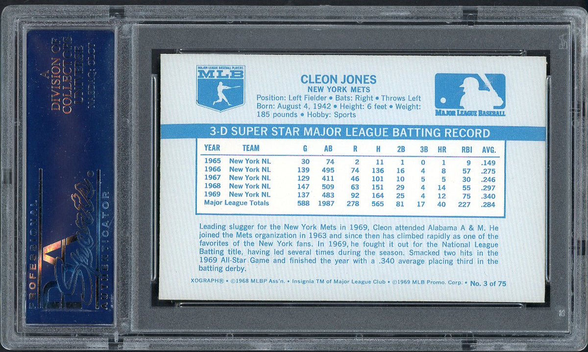 1970 Kelloggs Baseball #003 Cleon Jones Mets PSA 8 NM/MT 562064