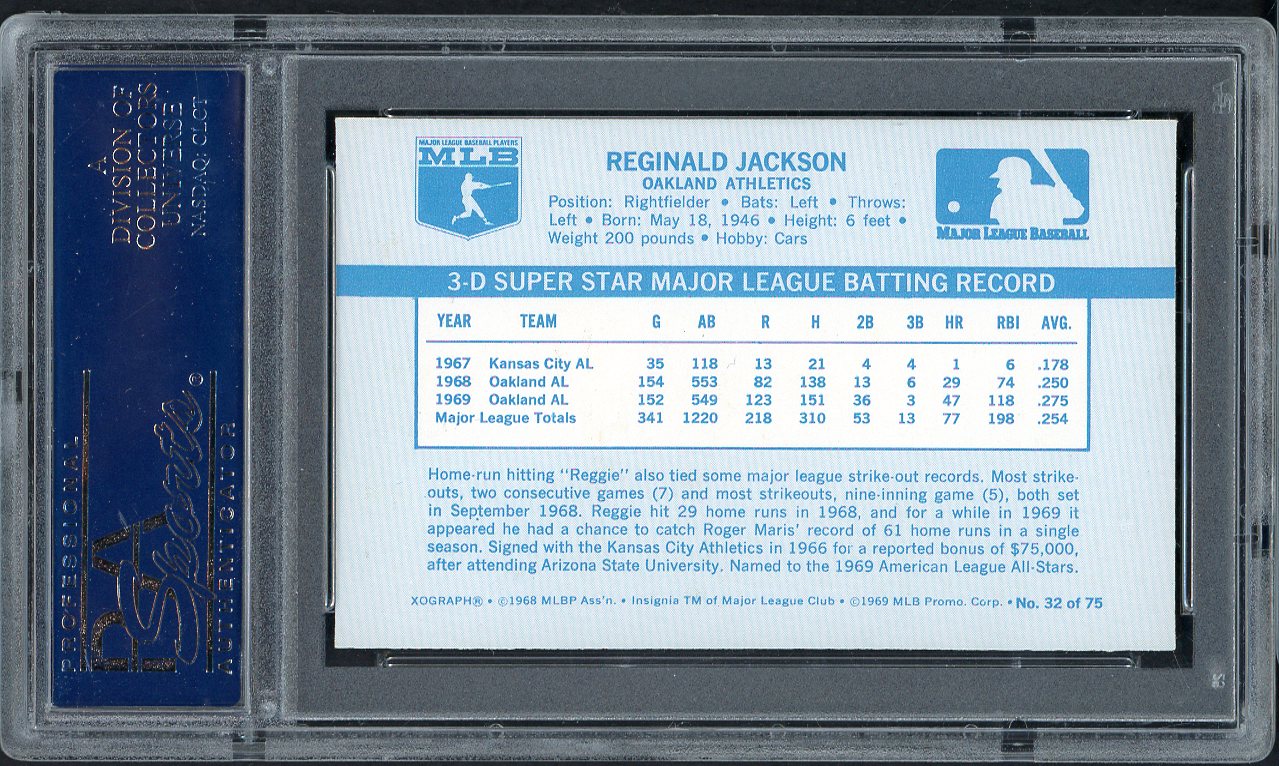 1970 Kelloggs Baseball #032 Reggie Jackson A's PSA 8 NM/MT 562093