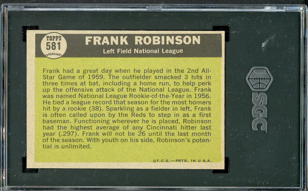 1961 Topps Baseball #581 Frank Robinson A.S. Reds SGC 6.5 EX-MT+ 562208