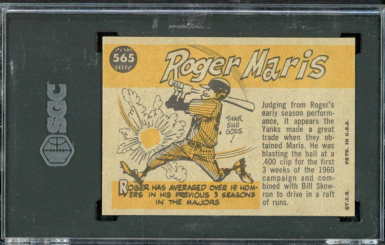 1960 Topps Baseball #565 Roger Maris A.S. Yankees SGC 6 EX-MT 562214
