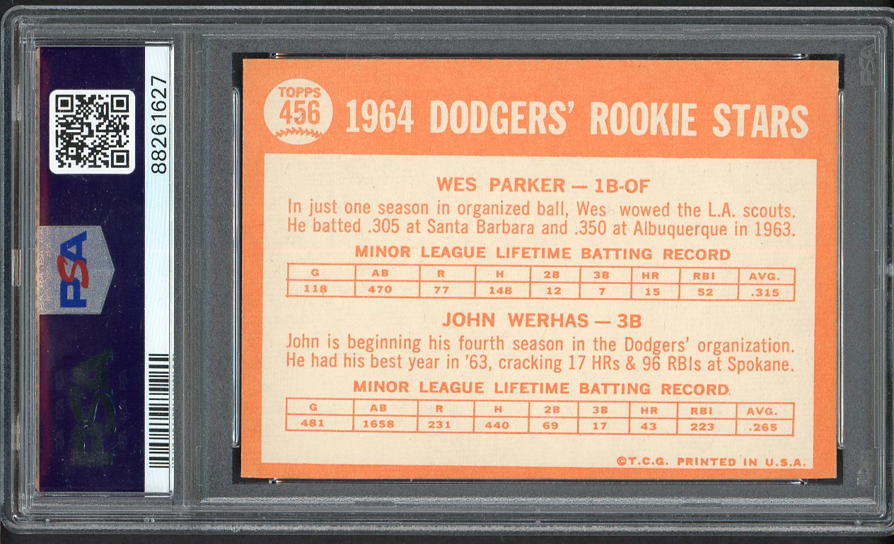 1964 Topps Baseball #456 Wes Parker Dodgers PSA 8 NM/MT 562222
