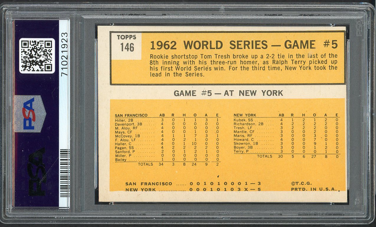 1963 Topps Baseball #146 World Series Game 5 Tom Tresh PSA 6 EX-MT 562315