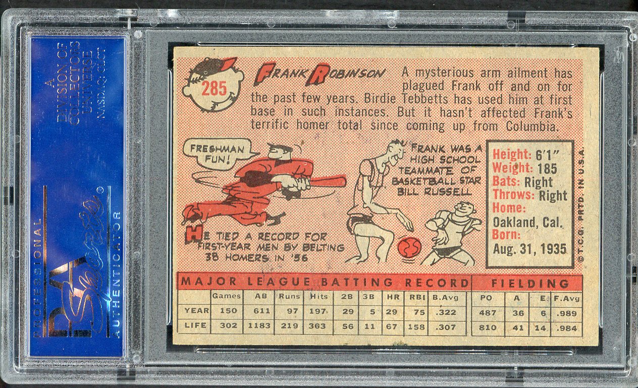 1958 Topps Baseball #285 Frank Robinson Reds PSA 5 EX 562414