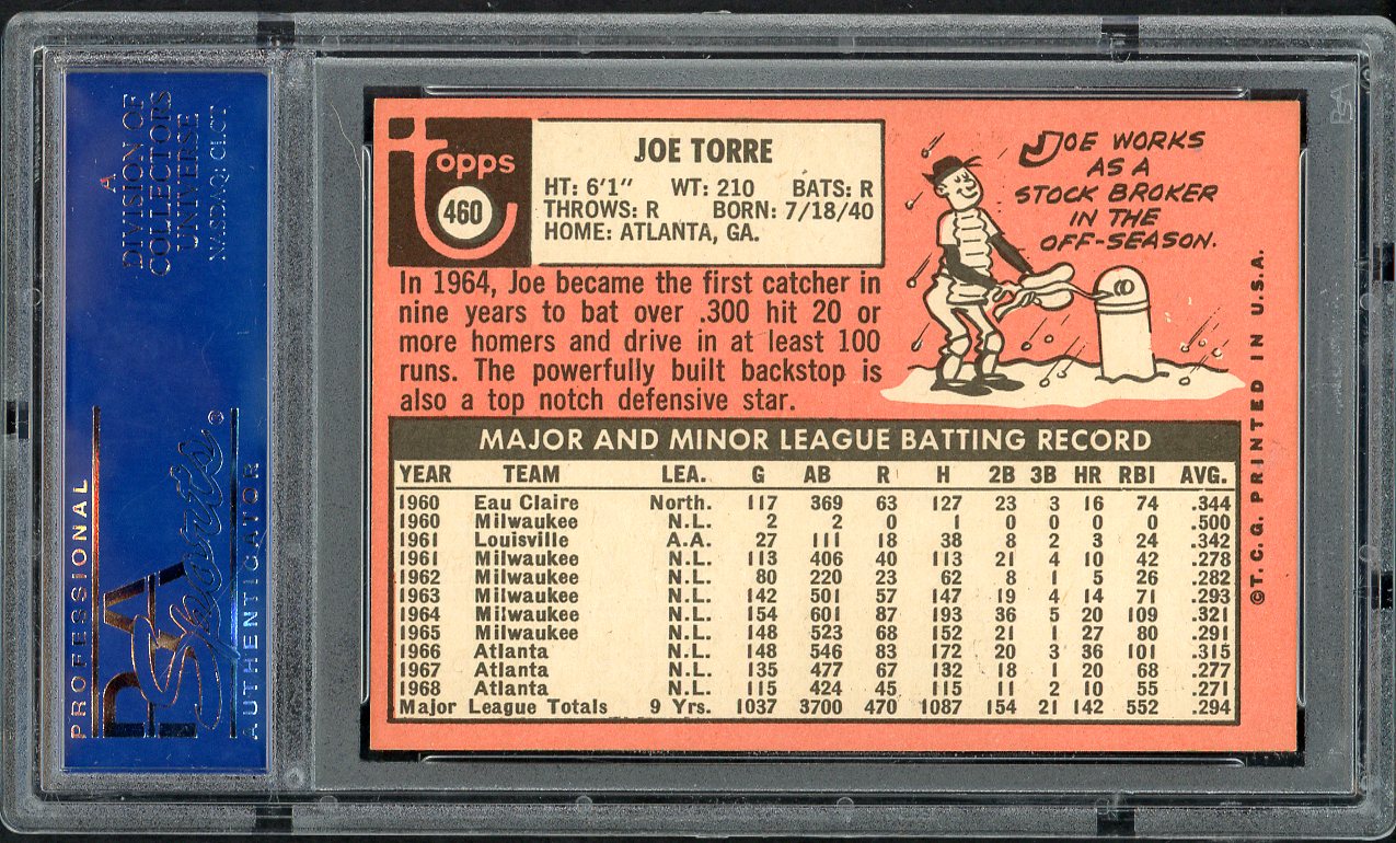 1969 Topps Baseball #460 Joe Torre Cardinals PSA 7 NM 562591