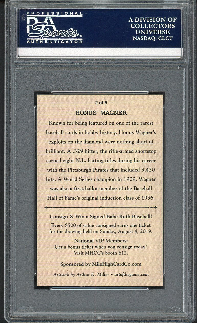 2019 NSCC National Convention Promo Honus Wagner Pirates PSA Auth 562614