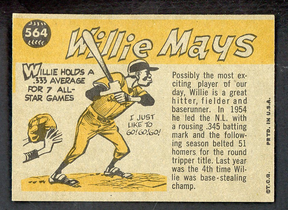 1960 Topps Baseball #564 Willie Mays A.S. Giants EX-MT/NR-MT 562724