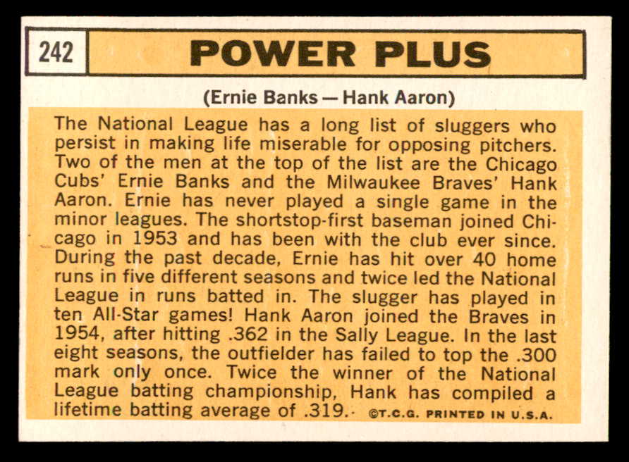 1963 Topps Baseball #242 Hank Aaron Ernie Banks EX-MT 562965