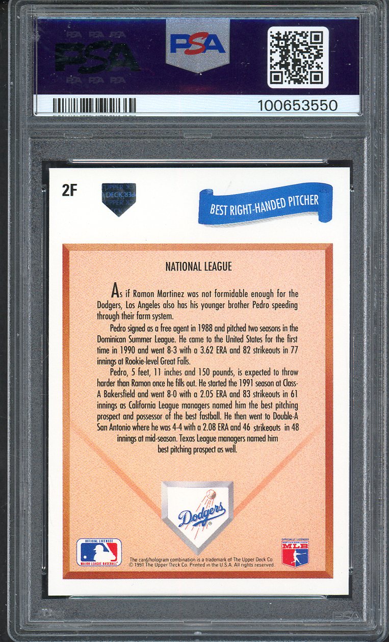 1991 Upper Deck Final Edition #002F Pedro Martinez Dodgers PSA 10 GEM MINT 563144
