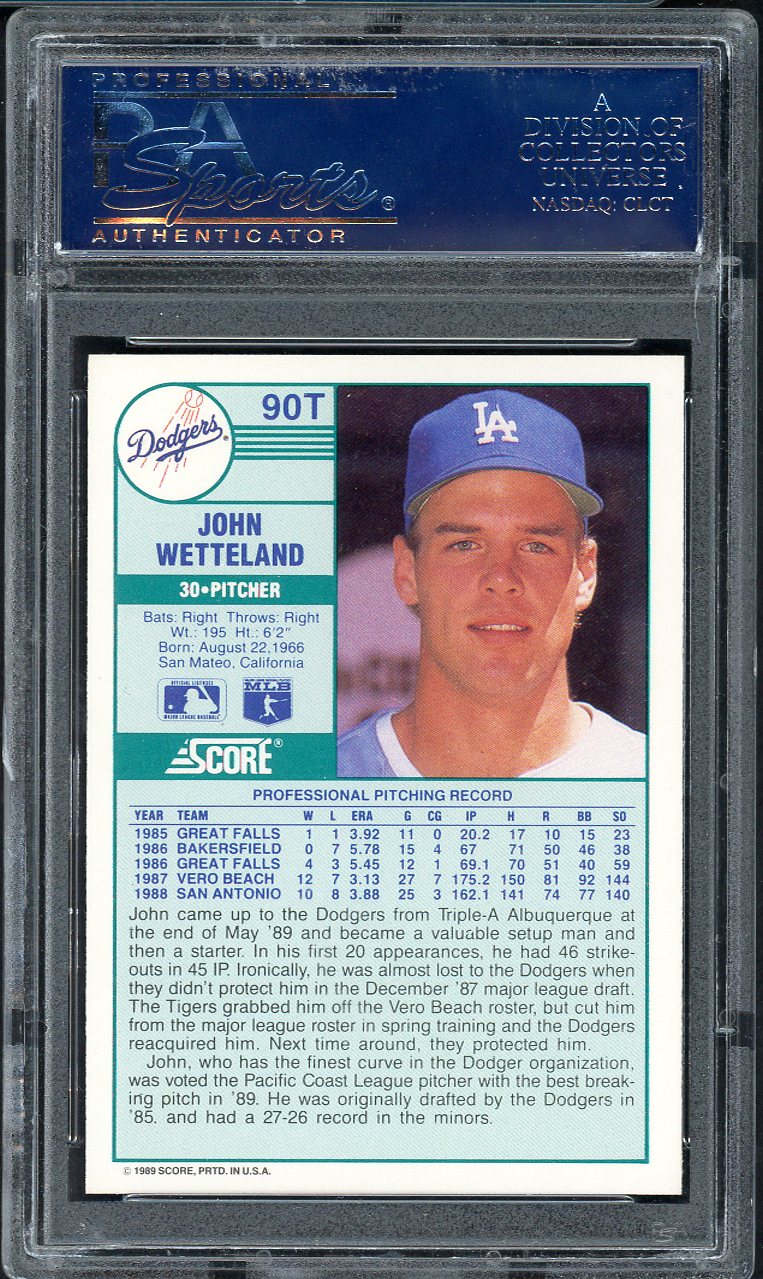 1989 Score Traded #090T John Wetteland Dodgers PSA 10 GEM MINT 563205