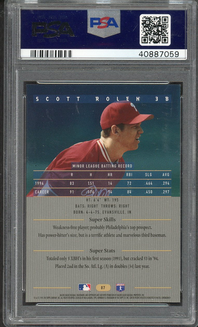1995 Bowman Best # 87 Scott Rolen Phillies PSA 9 MINT Blue 563247