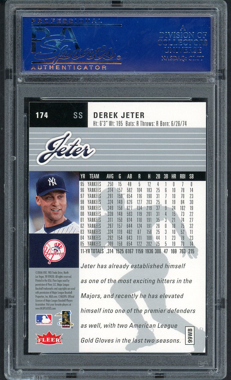 2006 Fleer Ultra #174 Derek Jeter Yankees PSA 10 GEM MINT 563496