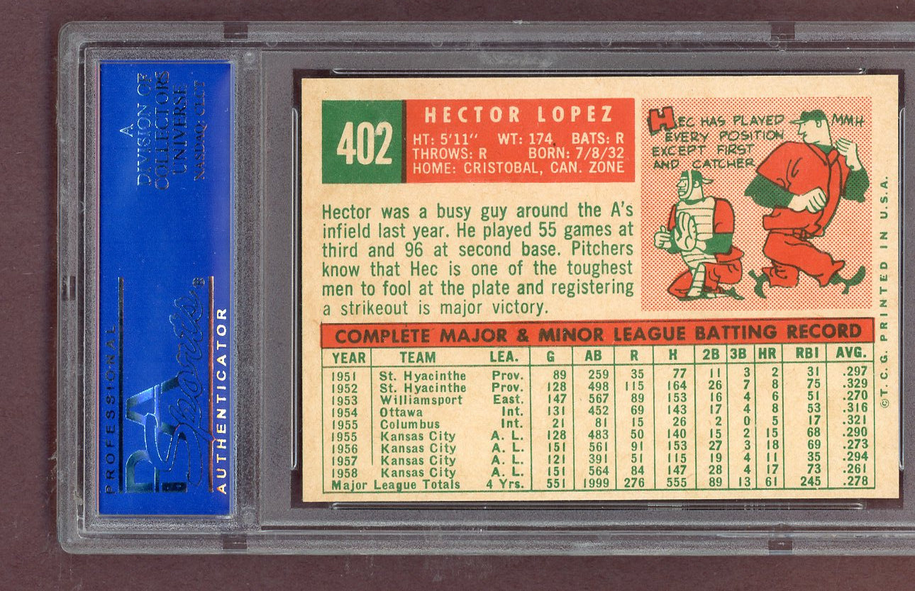 1959 Topps Baseball #402 Hector Lopez A's 8 NM/MT 563759
