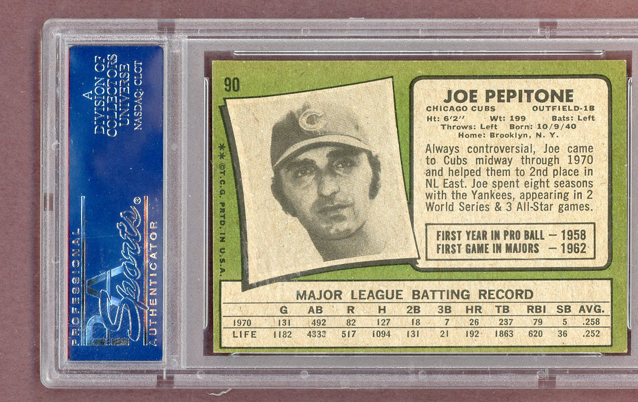 1971 Topps Baseball #090 Joe Pepitone Cubs PSA 7 NM 563764