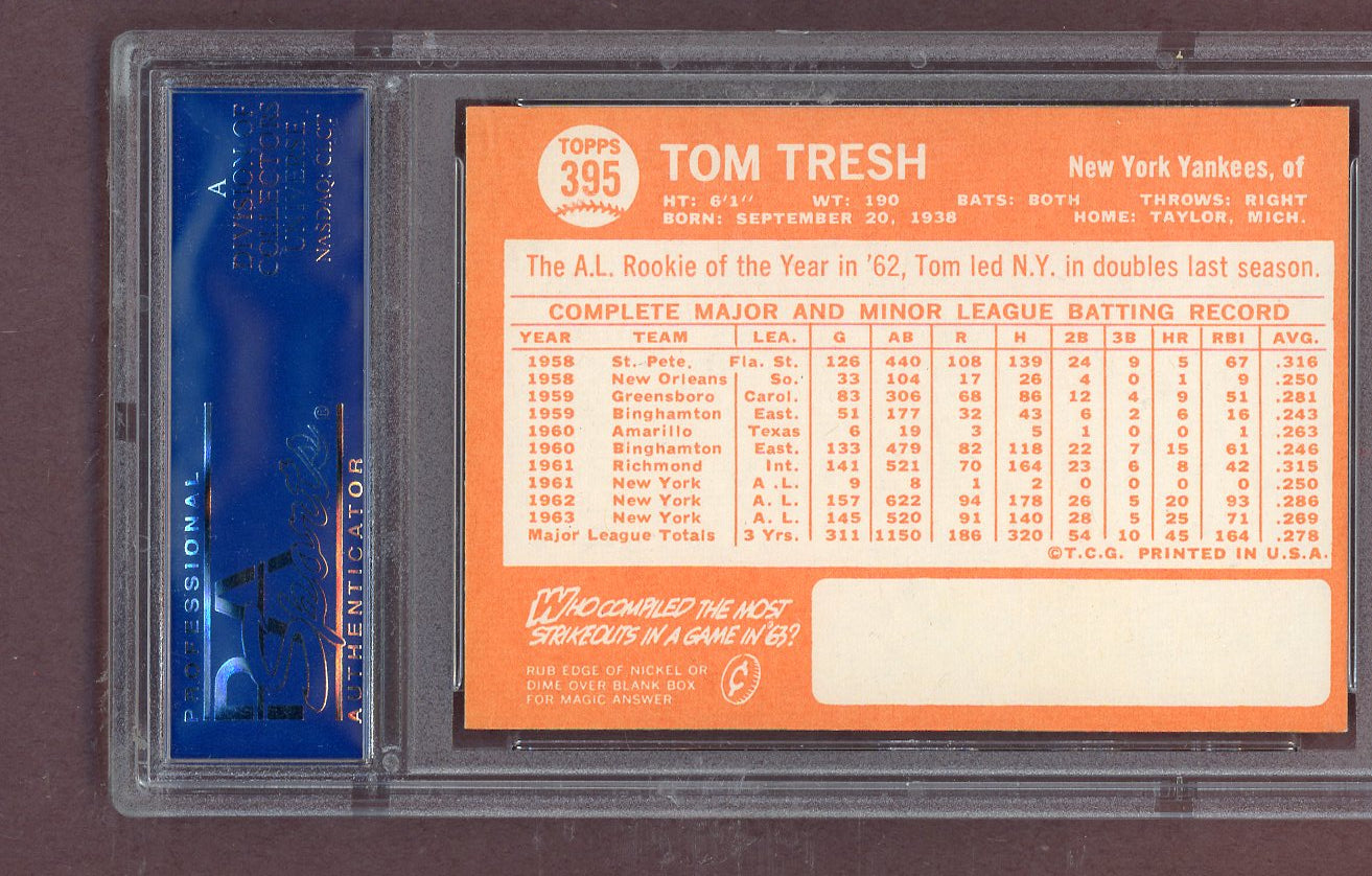 1964 Topps Baseball #395 Tom Tresh Yankees PSA 7 NM 563831
