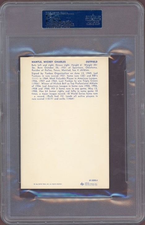 1966-67 Dexter Press Mickey Mantle Yankees PSA 5 EX 563926
