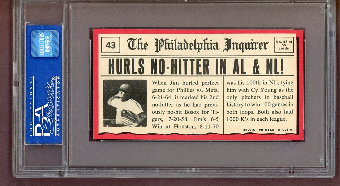 1971 Topps Baseball Greatest Moments # 43 Jim Bunning Phillies PSA 7 NM 563933