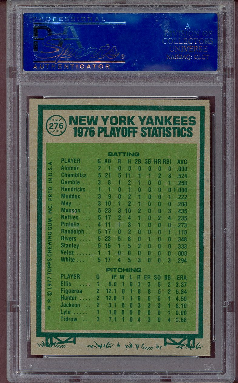 1977 TOPPS #276 A.L. CHAMPIONSHIP PSA 9 MINT 564017