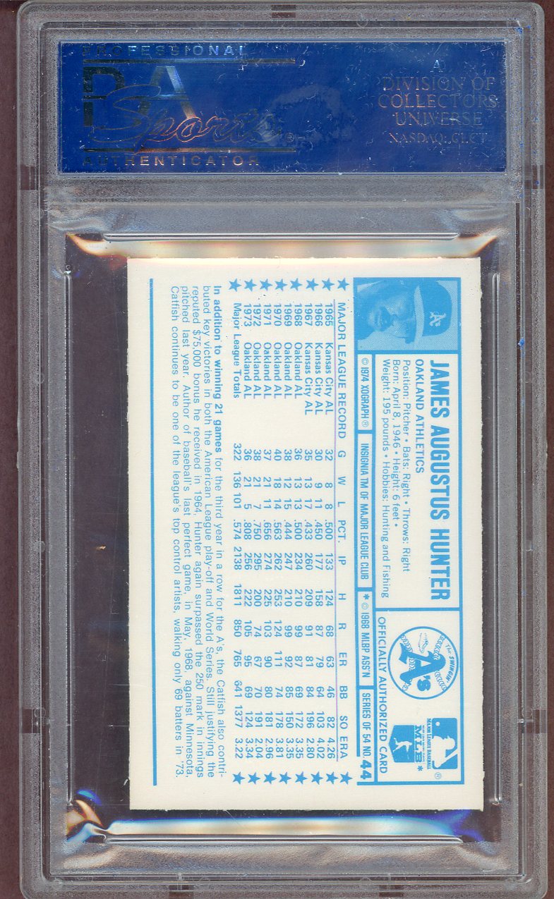 1974 Kelloggs Baseball #044 Catfish Hunter A's PSA 10 GEM MINT 564028