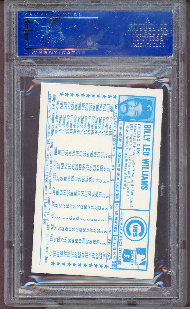 1974 Kelloggs Baseball #032 Billy Williams Cubs PSA 9 MINT 564045