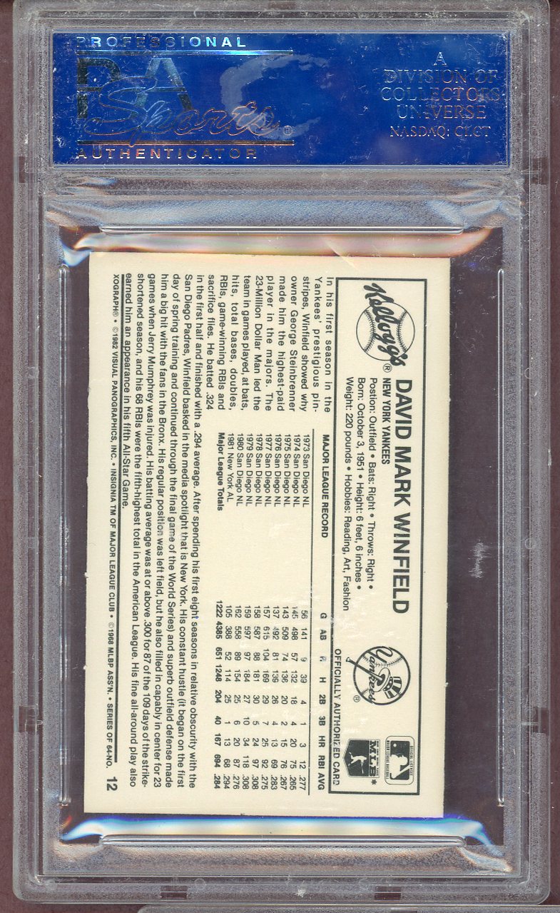 1982 Kelloggs #012 Dave Winfield Yankees PSA 9 MINT 564141