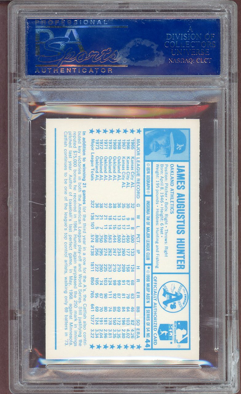 1974 Kelloggs Baseball #044 Catfish Hunter A's PSA 9 MINT 564156