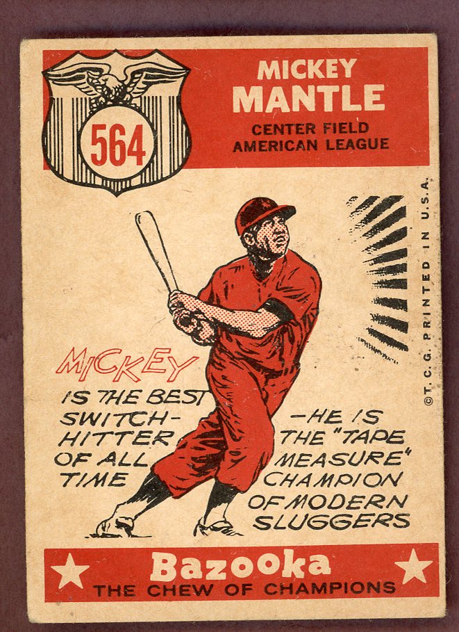 1959 Topps Baseball #564 Mickey Mantle A.S. Yankees VG-EX 564501