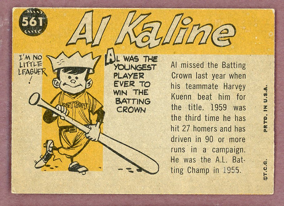 1960 Topps Baseball #561 Al Kaline A.S. Tigers EX+/EX-MT 564514