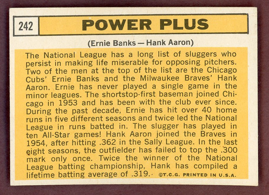 1963 Topps Baseball #242 Hank Aaron Ernie Banks EX-MT 564546