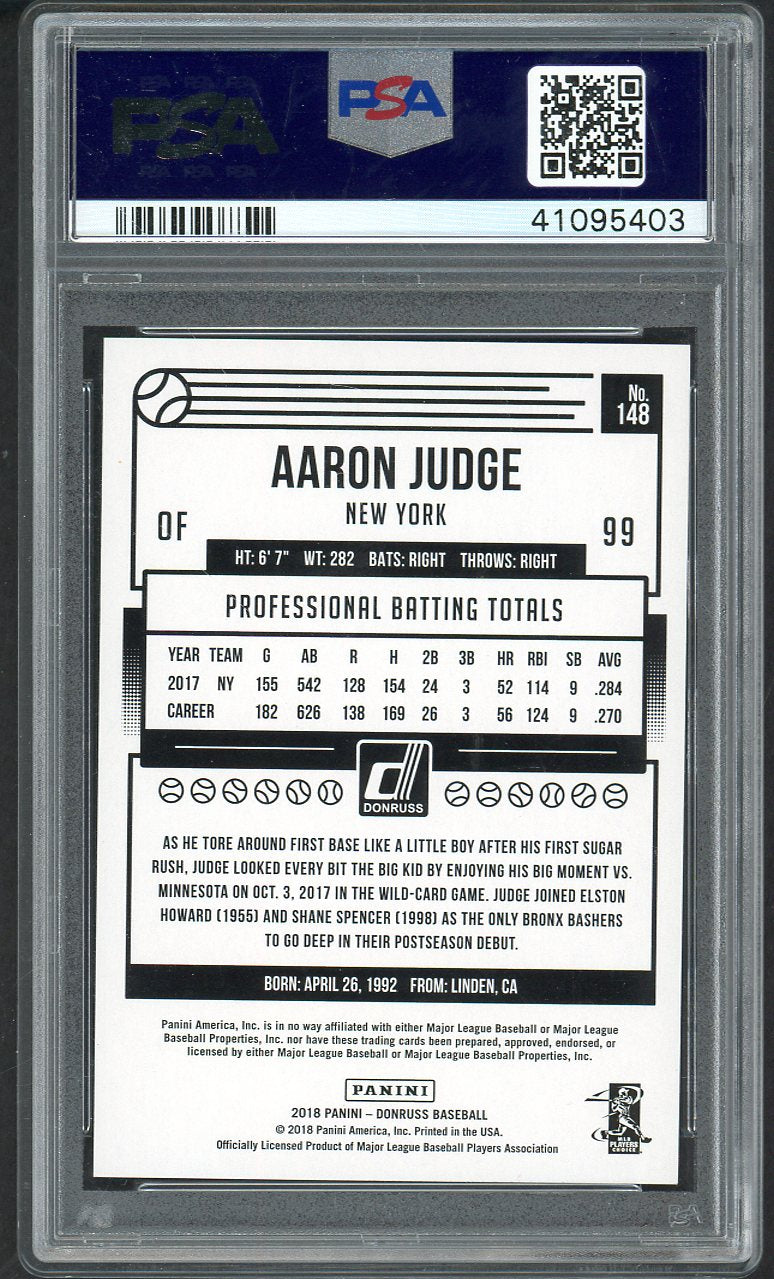 2018 Panini Donruss #148 Aaron Judge Yankees PSA 7 NM 564584