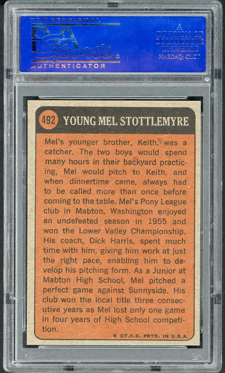 1972 Topps Baseball #493 Mel Stottlemyre KP Yankees PSA 9 MINT 564647