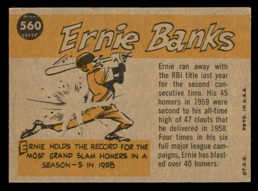 1960 Topps Baseball #560 Ernie Banks A.S. Cubs EX-MT 564938