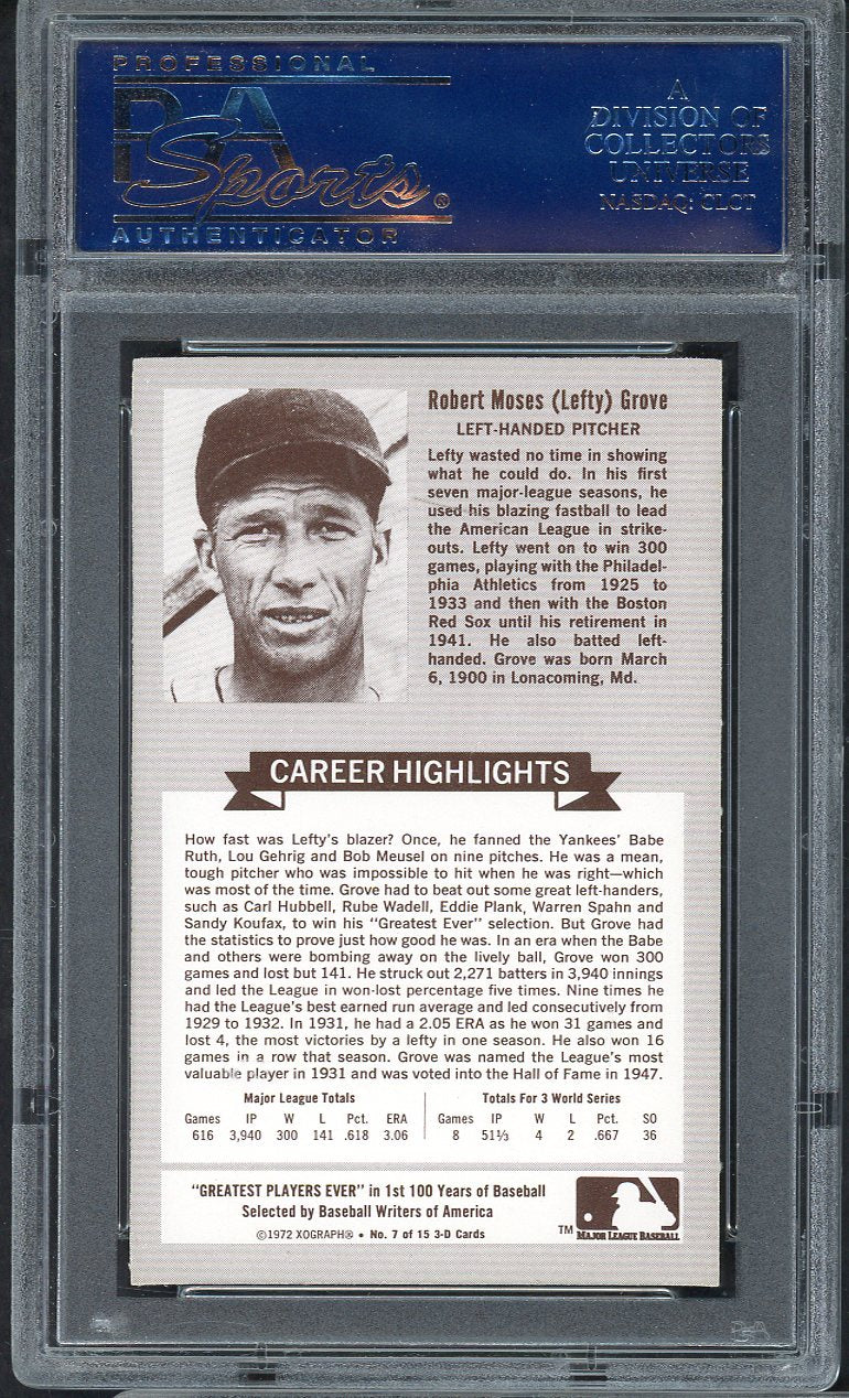1972 Kelloggs ATG # 7 Lefty Grove Red Sox PSA 9 MINT 565035