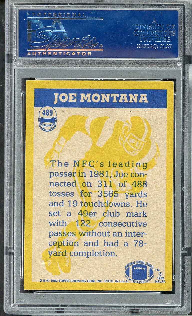 1982 Topps #489 Joe Montana IA 49ers PSA 5 EX 565115