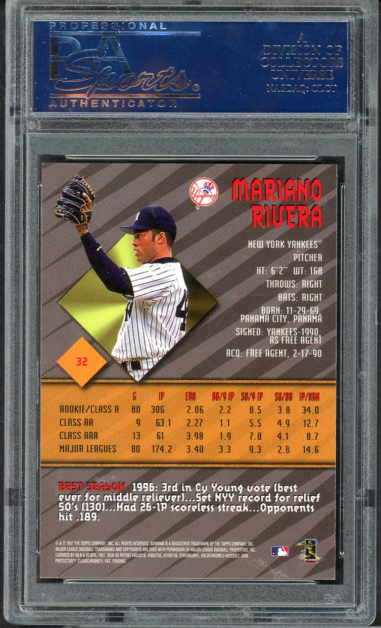 1997 Bowman Best # 32 Mariano Rivera Yankees PSA 10 GEM MINT 565199