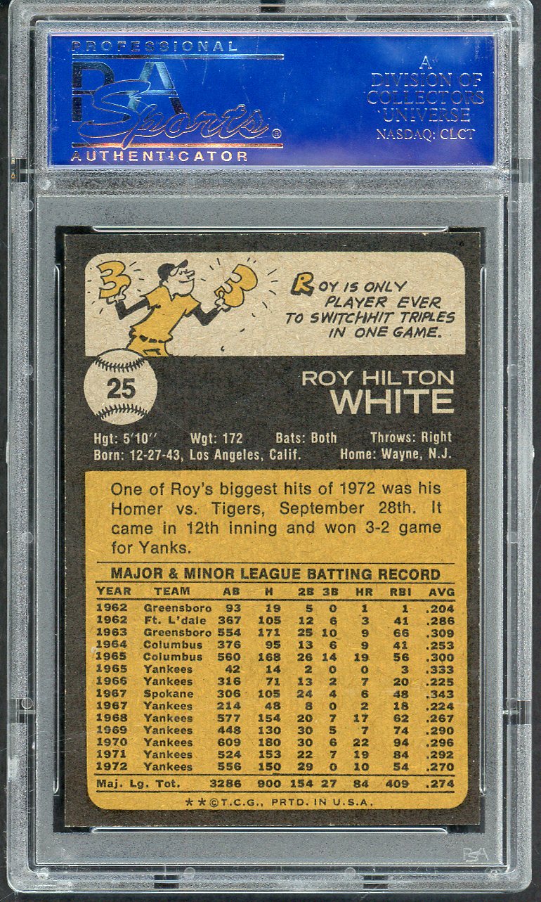 1973 Topps Baseball # 25 Roy White Yankees PSA 9 MINT 565334