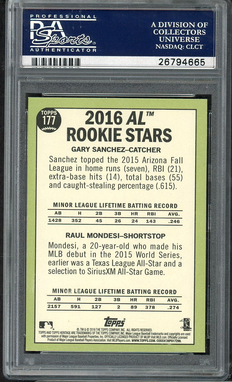 2016 Topps Heritage #177 Gary Sanchez Yankees PSA 10 GEM MINT 565359